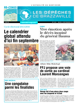 Les Dépêches de Brazzaville : Édition kinshasa du 02 septembre 2014