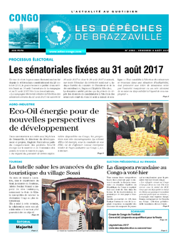 Les Dépêches de Brazzaville : Édition brazzaville du 04 août 2017