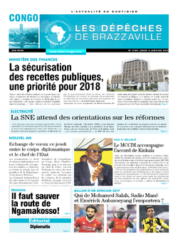 Les Dépêches de Brazzaville : Édition brazzaville du 04 janvier 2018