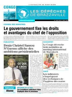Les Dépêches de Brazzaville : Édition brazzaville du 03 mai 2018
